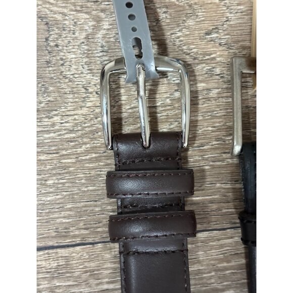 NEW MENS PLUS SIZE LEATHER BELTS SIZE 50 3 PCS. BROWN-BLACK REVERSIBLE READ!! - Picture 7 of 10